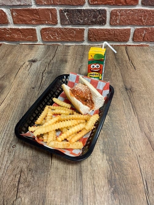 Kids Meatball Sandwich & 1/2 Fries.